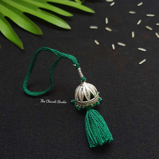 Sterling Silver Lumba Rakhi (Green)