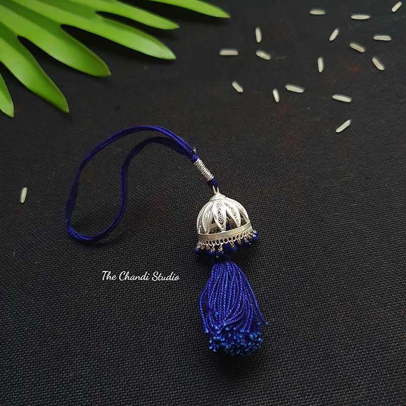 Sterling Silver Lumba Rakhi (Blue)