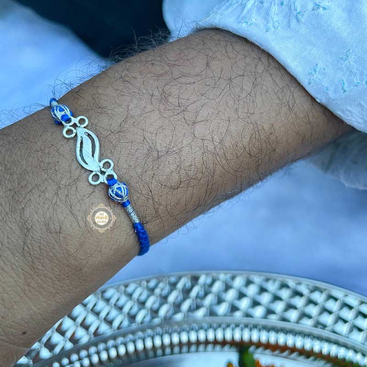 Sterling Silver Strong Bond Rakhi (Blue)