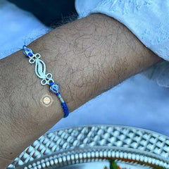 Sterling Silver Strong Bond Rakhi (Blue)