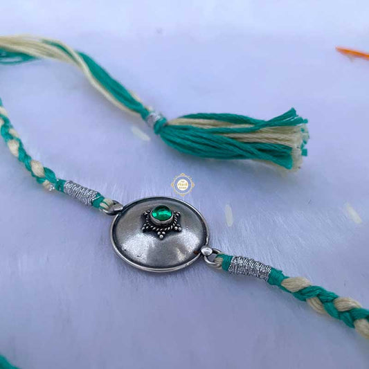 Sterling Silver You Are My Star Rakhi (Green)