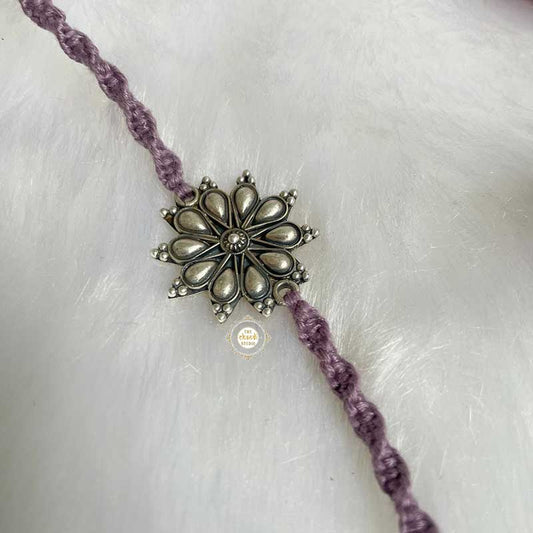 Sterling Silver Lavender Flower Rakhi