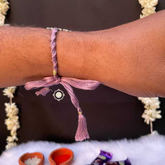 Sterling Silver Lavender Flower Rakhi