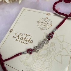 Sterling Silver Strong Bond Rakhi (Maroon)