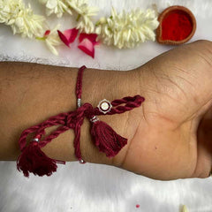 Sterling Silver Strong Bond Rakhi (Maroon)