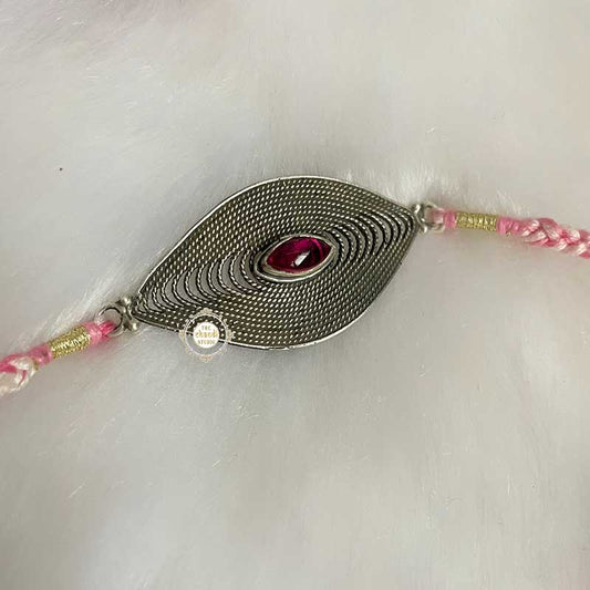 Sterling Silver Precious Ruby Rakhi