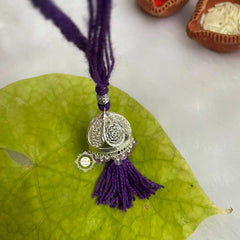 Sterling Silver Lumba Rakhi (Purple)