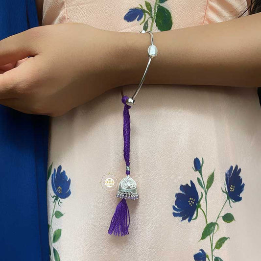 Sterling Silver Lumba Rakhi (Purple)