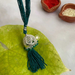 Sterling Silver Lumba Rakhi (Green)