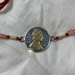 Sterling Silver Do Rukha Queen Coin Rakhi