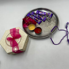 Sterling Silver Glass Stone Rakhi (Purple)