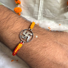 Sterling Silver Swastik Rakhi