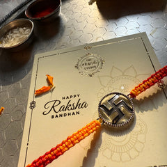 Sterling Silver Swastik Rakhi