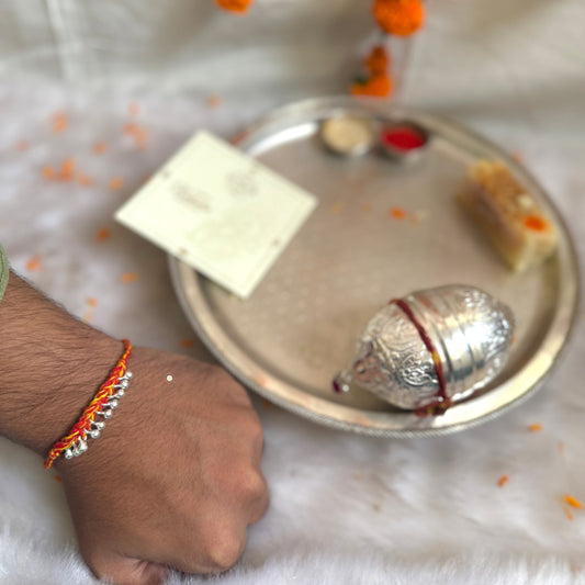 Sterling Silver Ghungroo Moli Rakhi