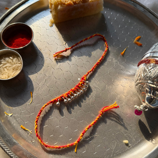 Sterling Silver Ghungroo Moli Rakhi