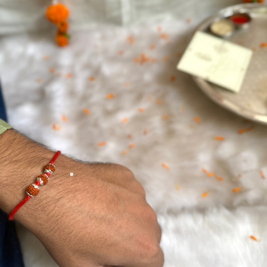 Sterling Silver Rudraksha Rakhi