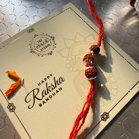 Sterling Silver Rudraksha Rakhi