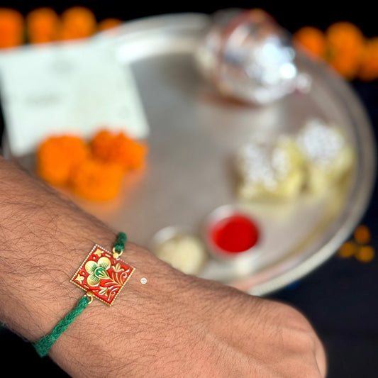 925 Silver Meenakari Rakhi