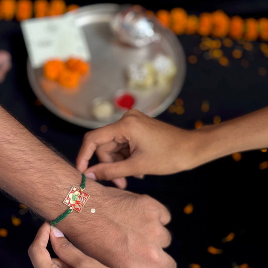 925 Silver Meenakari Rakhi