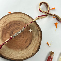 Sterling Silver Chain Bead Rakhi