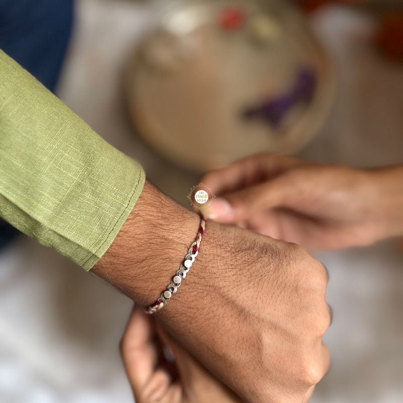 Sterling Silver Chain Bead Rakhi