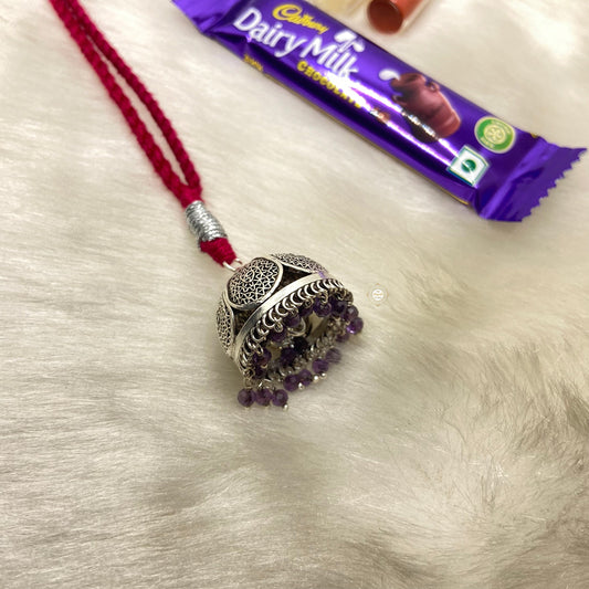 Sterling Silver Lumba Rakhi (Pink)