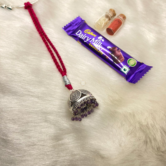 Sterling Silver Lumba Rakhi (Pink)