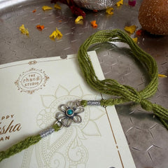 Sterling Silver Floral Rakhi