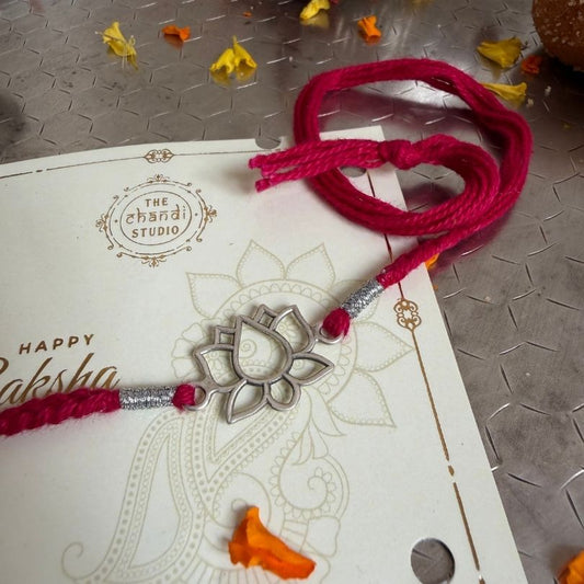 Sterling Silver Lotus Rakhi