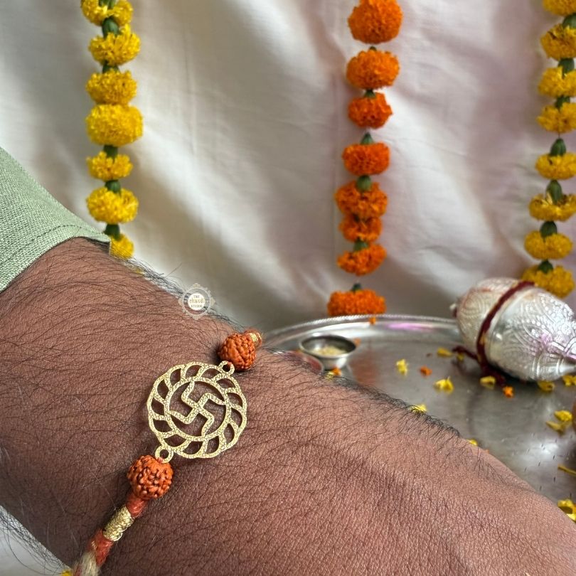 Sterling Silver Swastik Rakhi
