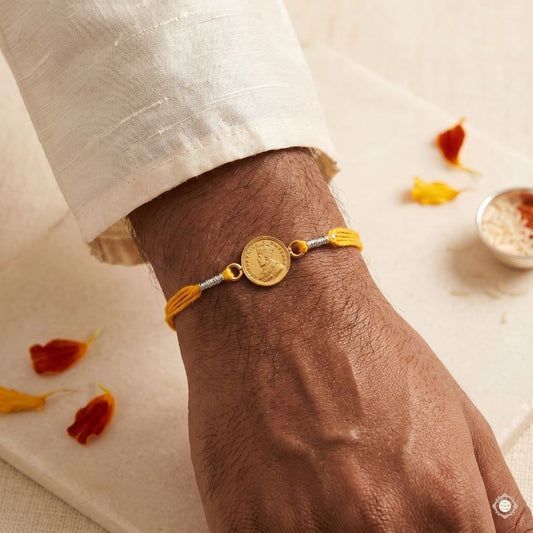 Sterling Silver King Coin Rakhi