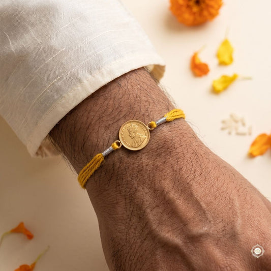 Sterling Silver King Coin Rakhi