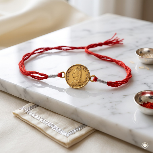 Sterling Silver Victoria Queen Coin Rakhi