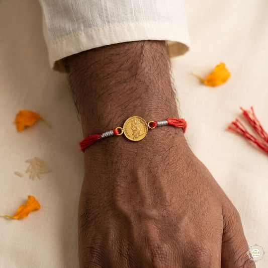 Sterling Silver King Coin Rakhi