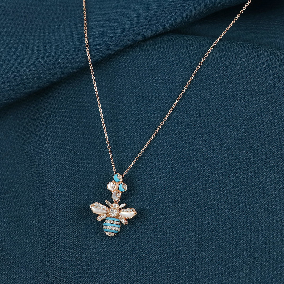 Sterling Silver Sparkling Silver Honeydrop Necklace