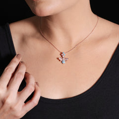 Sterling Silver Sparkling Silver Honeydrop Necklace