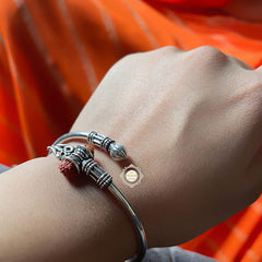 Sterling Silver Rudraksh Kada