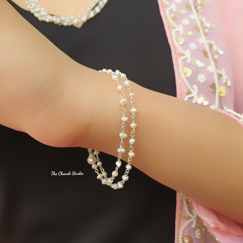 Double Line Pearls Of Joy Bracelet