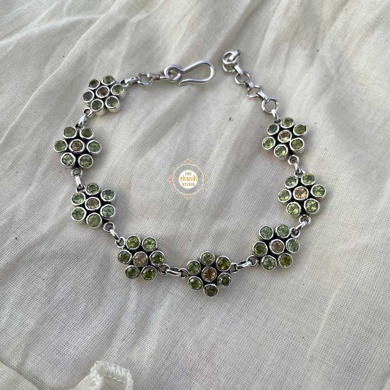 Citrine Peridot Flower Bracelet