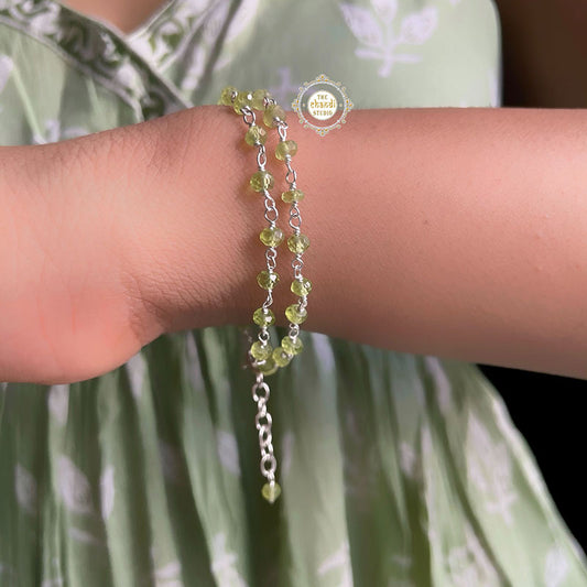 Rustic Romance Peridot Bracelet