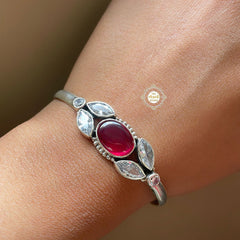 Rustic Romance Zircon Ruby Bracelet