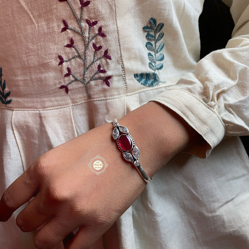 Rustic Romance Zircon Ruby Bracelet