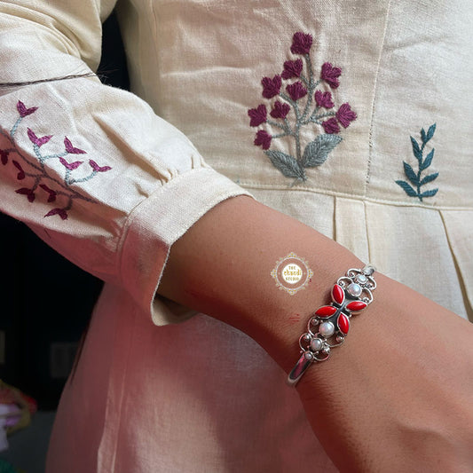 Coral Pearl Bracelet