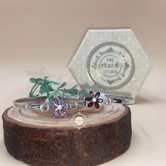 Rustic Romance Openable Flower Bracelet Amethyst