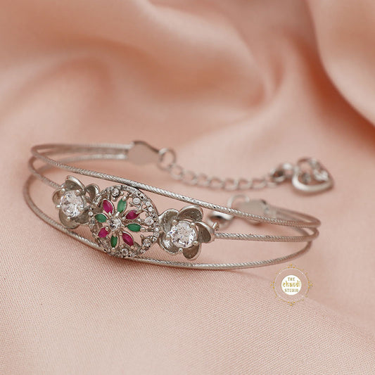 Sparkling Treasure Floral Adjustable Bracelet