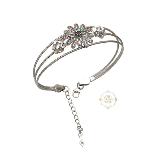 Sparkling Treasure Floral Adjustable Bracelet