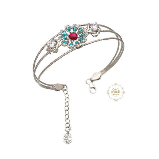 Sparkling Treasure Floral Adjustable Bracelet