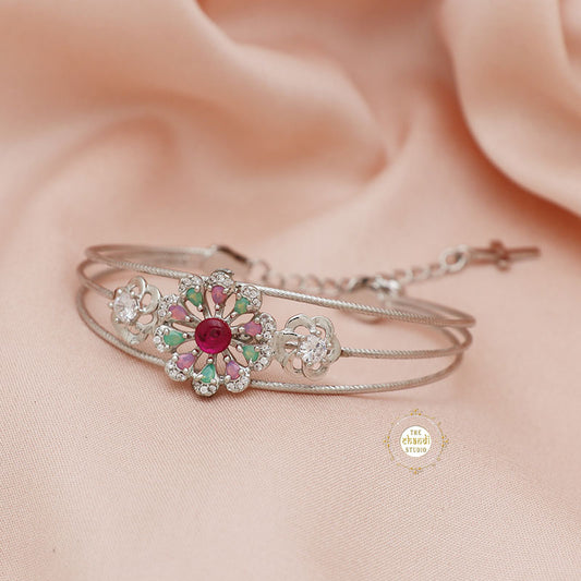 Sparkling Treasure Floral Adjustable Bracelet