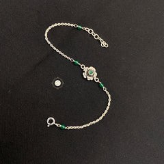 Dilkash Rose Chain Bracelet (Green)