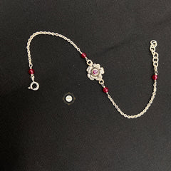 Dilkash Rose Chain Bracelet (Ruby)